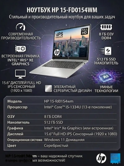 Ноутбук HP 15-fd0154wm